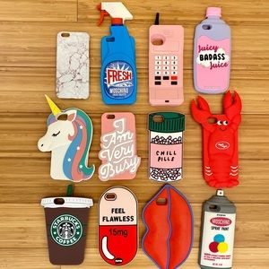 Lot of 12 iPhone 6 7 8 Fun Silicone Phone Cases